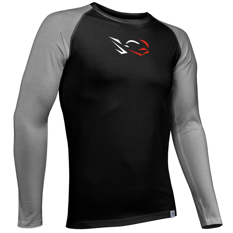 Heren functioneel T-shirt nanosilver® Combi Ride zwartgrijs
