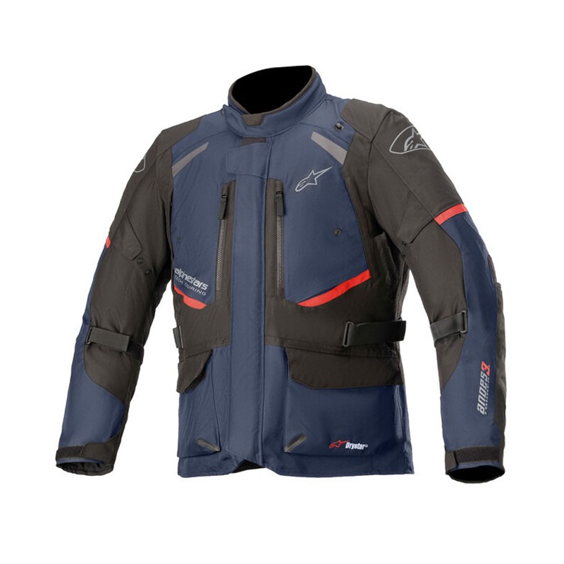 Alpinestars Andes Drystar Motorjack Donkerblauw-Zwart-Rood