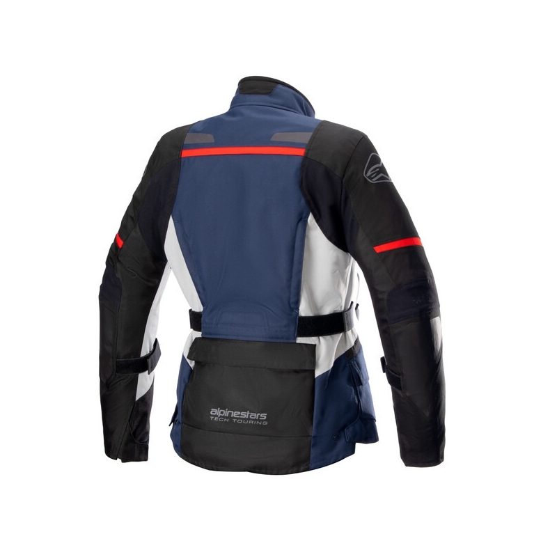 Alpinestars Stella Andes Drystar Dames Motorjack Donkerblauw-Zwart-Lichtgrijs-Rood