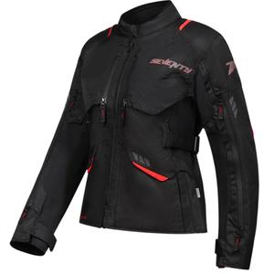 Dames motorjack Seventy Degrees SD-JT69 Tanami zwart-rood