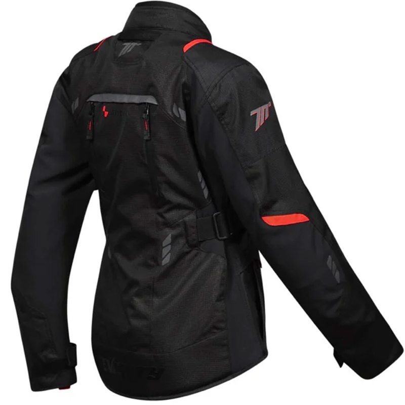 Dames motorjack Seventy Degrees SD-JT69 Tanami zwart-rood