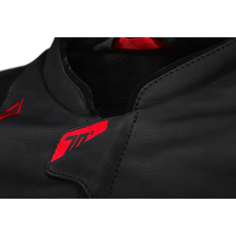 Seventy Degrees SD-JL24 Spoiler leren motorjack zwart-rood