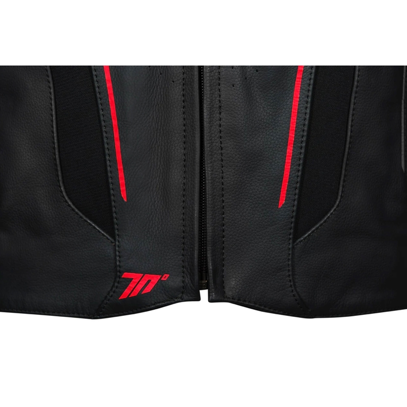 Seventy Degrees SD-JL24 Spoiler leren motorjack zwart-rood