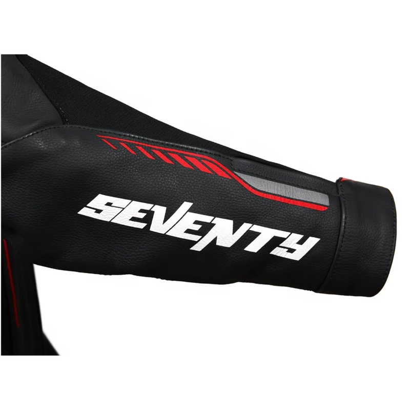 Seventy Degrees SD-JL24 Spoiler leren motorjack zwart-rood
