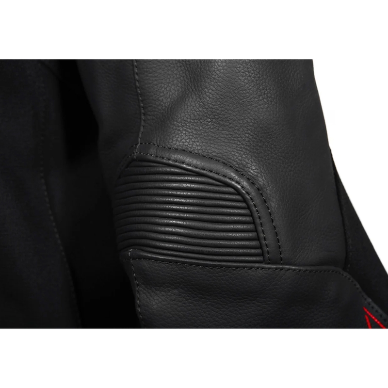 Seventy Degrees SD-JL24 Spoiler leren motorjack zwart-rood