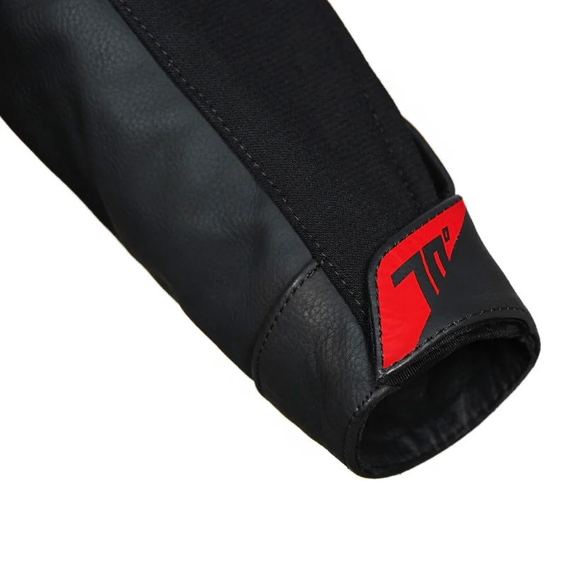 Seventy Degrees SD-JL24 Spoiler leren motorjack zwart-rood