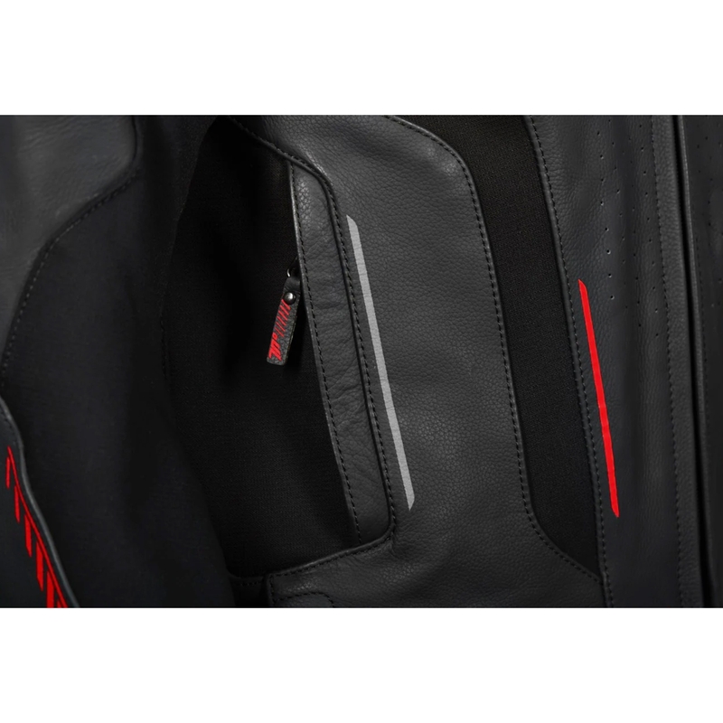 Seventy Degrees SD-JL24 Spoiler leren motorjack zwart-rood