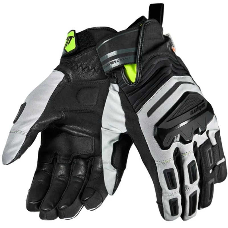 Motorhandschoenen Seventy Degrees SD-T13 Aspen Light zwart-grijs-fluogeel
