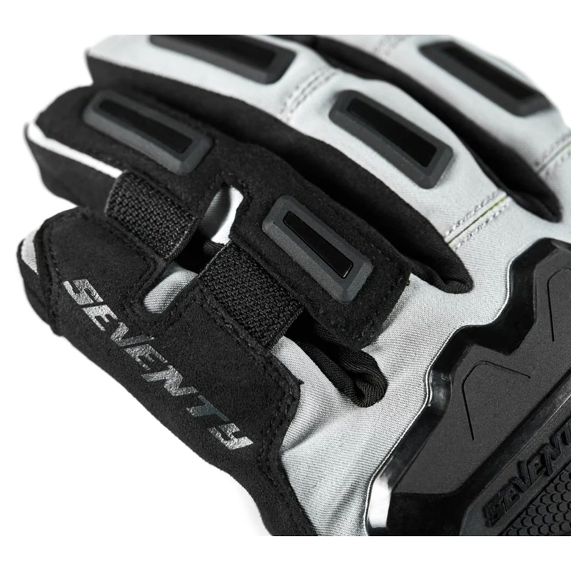 Motorhandschoenen Seventy Degrees SD-T13 Aspen Light zwart-grijs-fluogeel