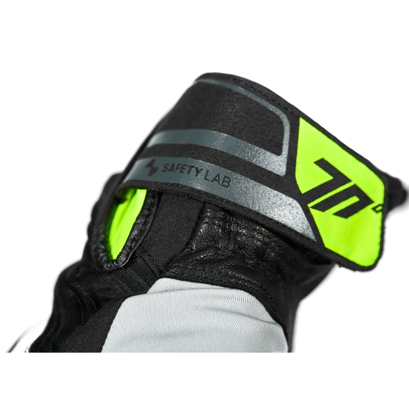 Motorhandschoenen Seventy Degrees SD-T13 Aspen Light zwart-grijs-fluogeel