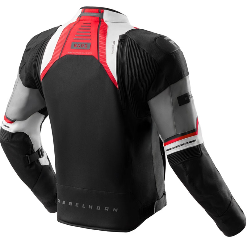 Rebelhorn Borg II zwart-grijs-rode motorjas