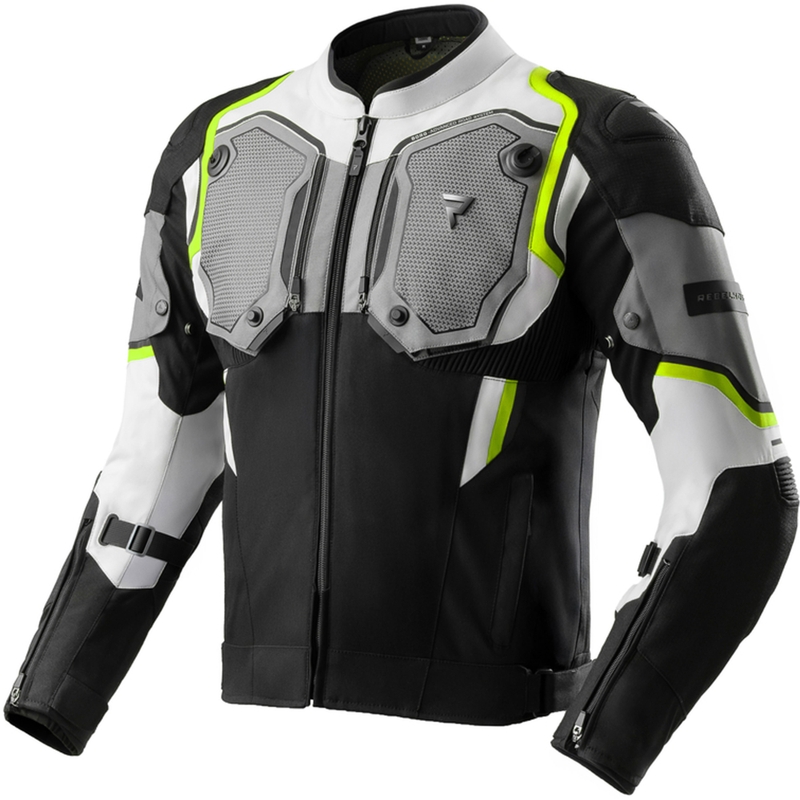 Rebelhorn Borg II motorjack zwart-grijs-fluogeel
