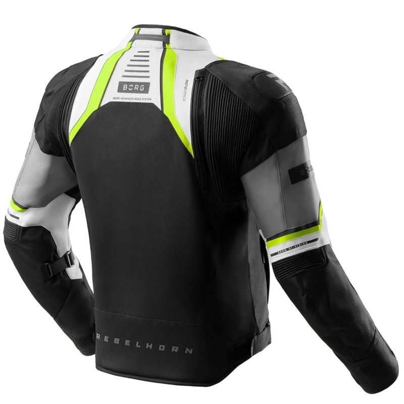 Rebelhorn Borg II motorjack zwart-grijs-fluogeel