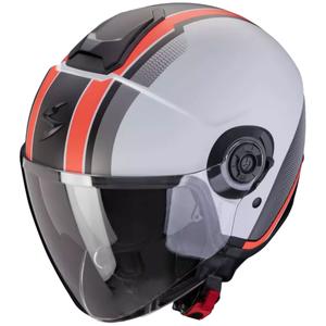 Open motorhelm Scorpion CORPION EXO-CITY II VEL mat grijs-rood