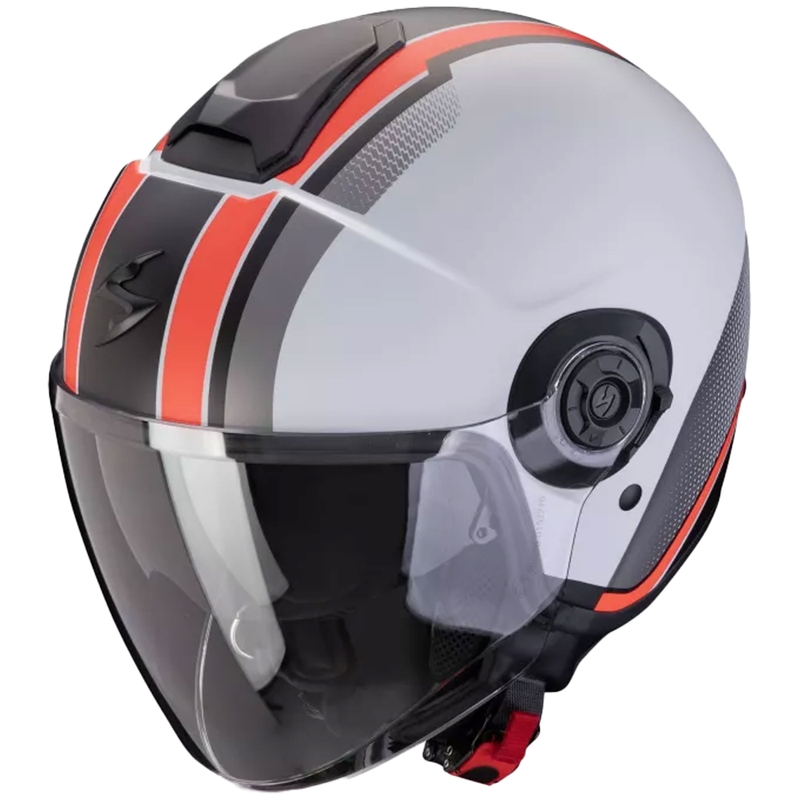 Open motorhelm Scorpion CORPION EXO-CITY II VEL mat grijs-rood