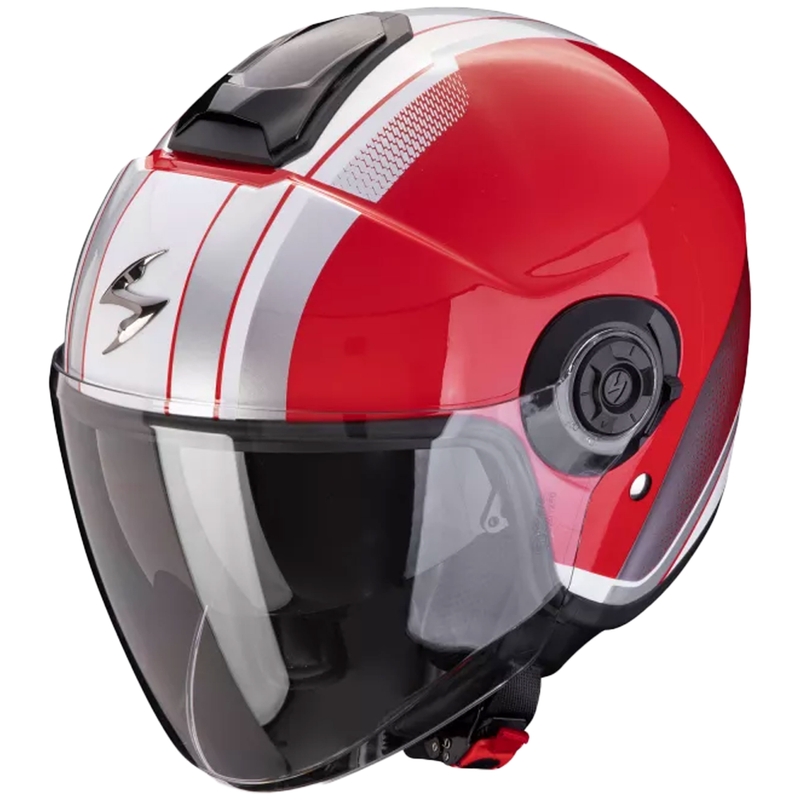 Open motorhelm Scorpion EXO-CITY II VEL rood en wit uitverkoop