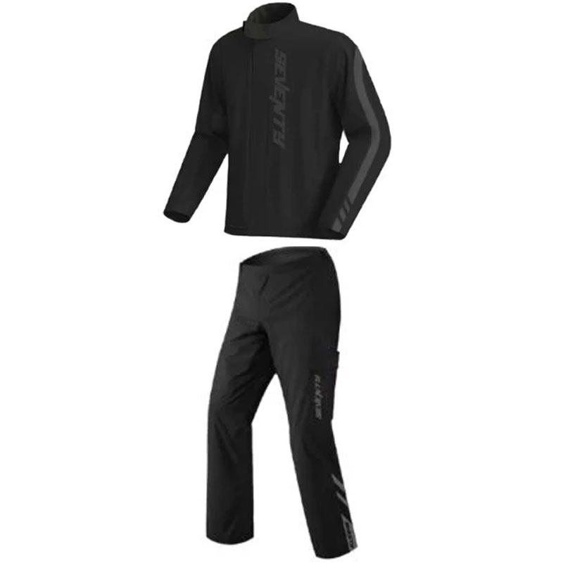 Tweedelig regenpak Seventy Degrees SD-S5 Monsoon Suit zwart-zwart