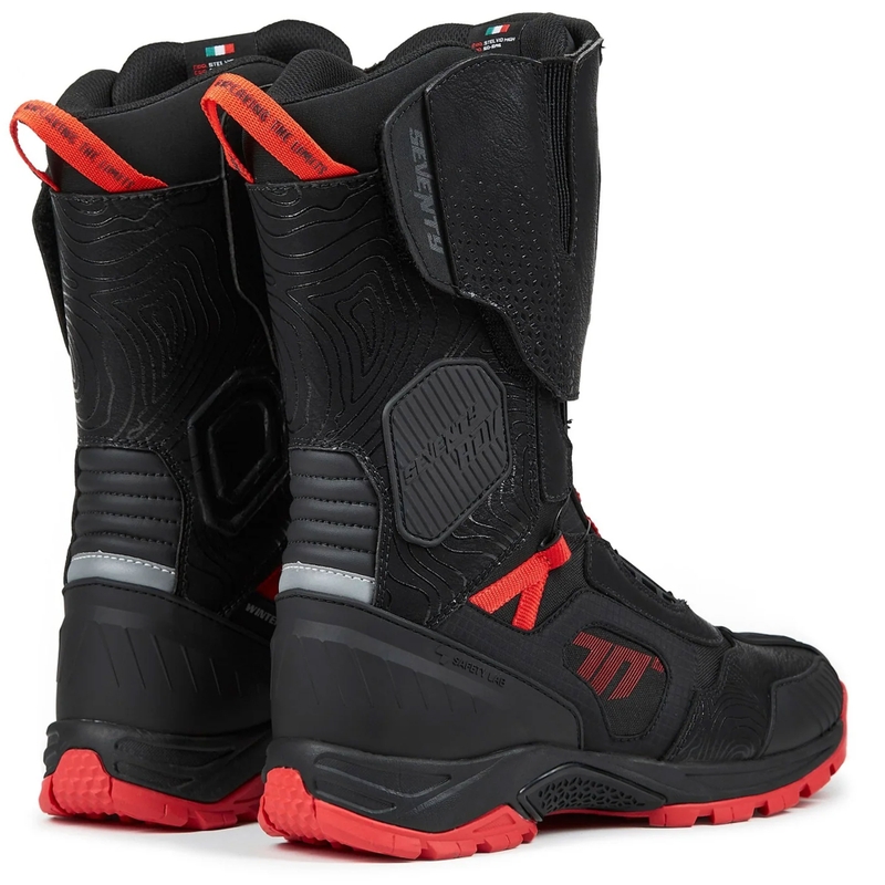 Seventy Degrees SD-BA6 Stelvio Hoge Motorlaarzen Zwart-Rood