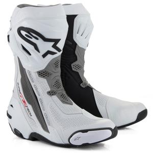 Alpinestars Supertech R geventileerde motorlaarzen wit-lichtgrijs-zwart