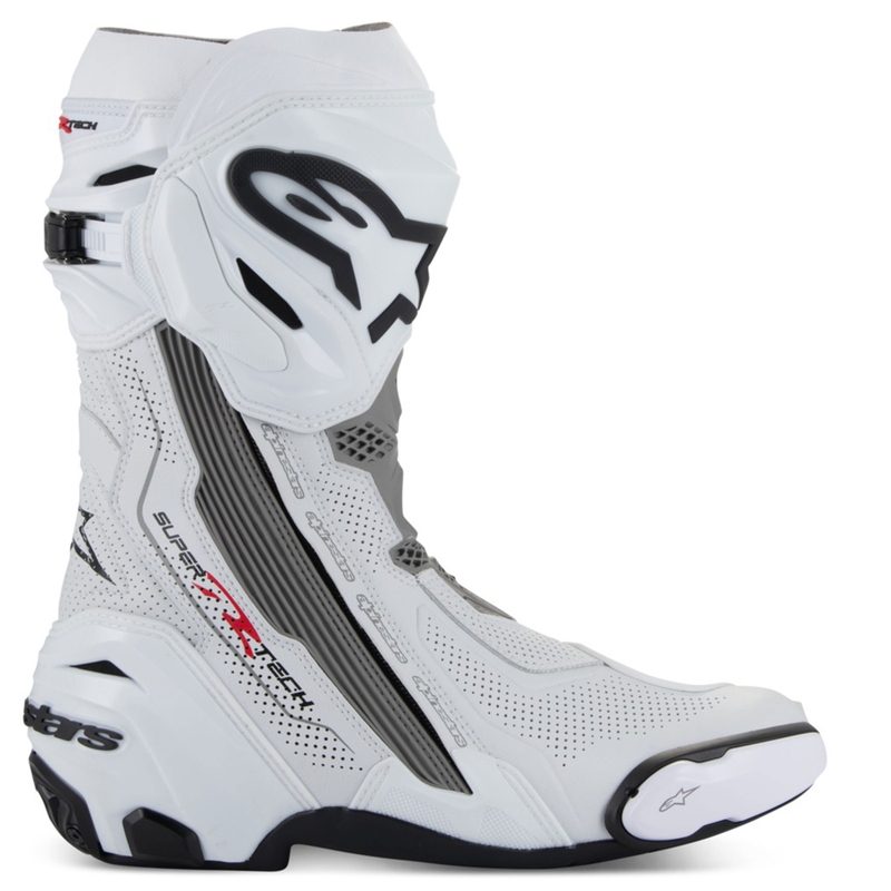 Alpinestars Supertech R geventileerde motorlaarzen wit-lichtgrijs-zwart