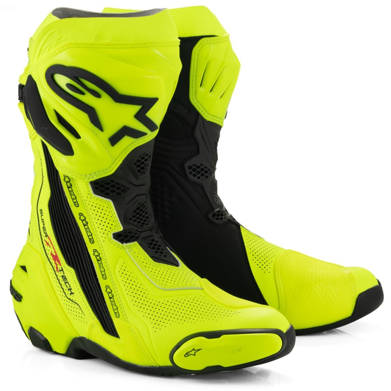 Alpinestars Supertech R Vented motorlaarzen fluo geel-zwart