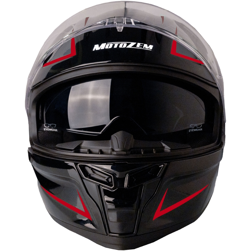 Motozem Guardian integraal motorhelm zwart-rood - II. kwaliteit