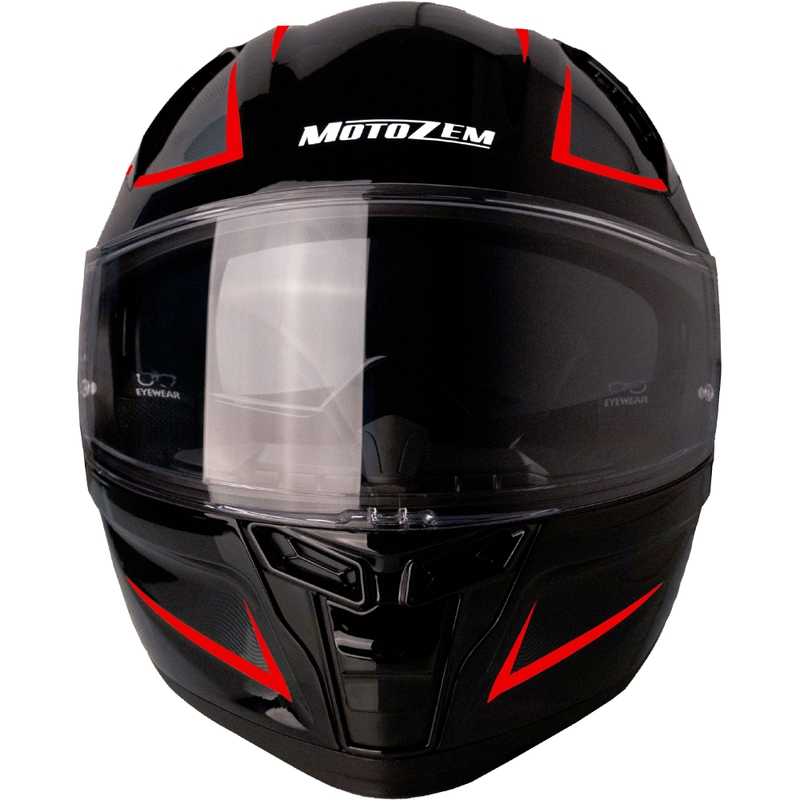 Motozem Guardian integraal motorhelm zwart-rood - II. kwaliteit