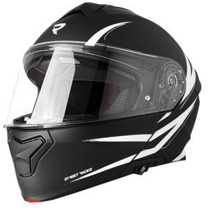 Opklapbare motorhelm Street Racer Fury mat zwart-wit - II. kwaliteit