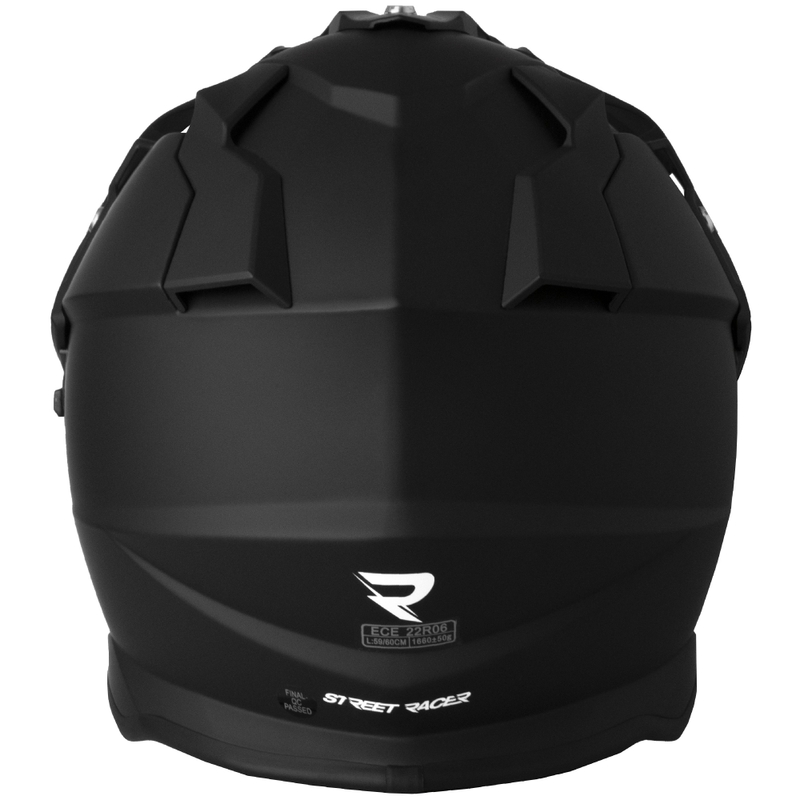 Enduro Motorfietshelm Street Racer Ignite matzwart - II. kwaliteit