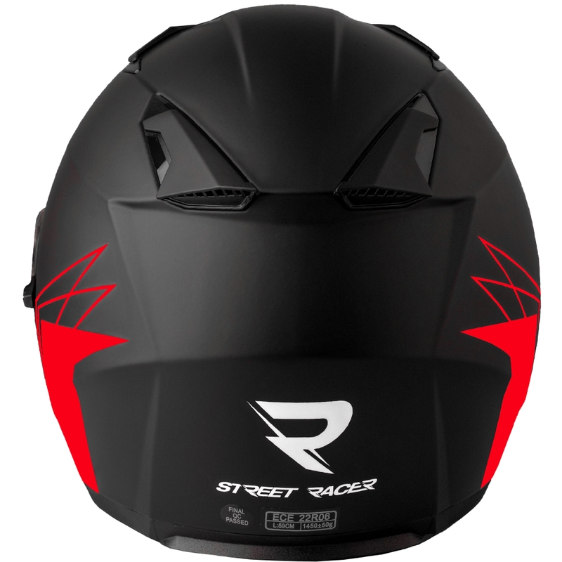 Open motorhelm Street Racer Sonic mat zwart-rood - II. kwaliteit