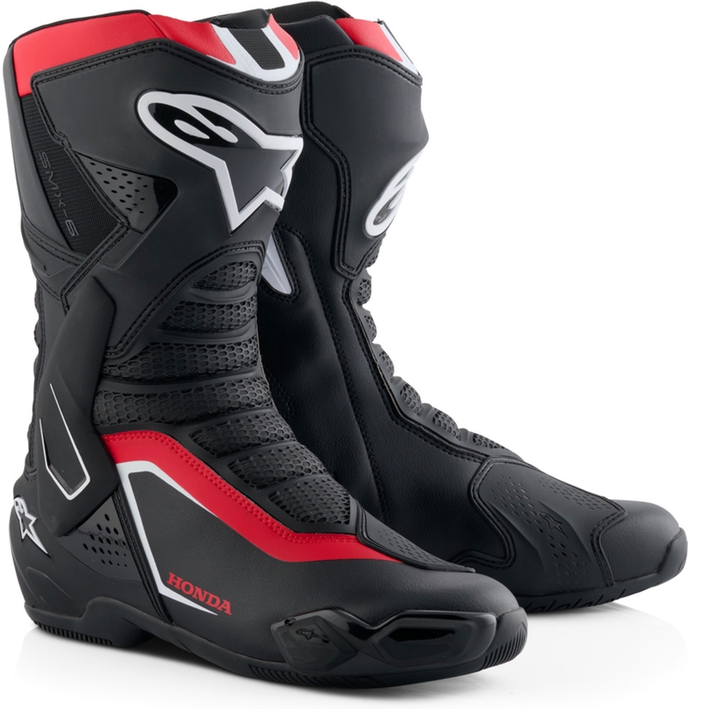 Alpinestars SMX-6 V3 Motorlaarzen Honda Collectie Zwart-Rood-Wit