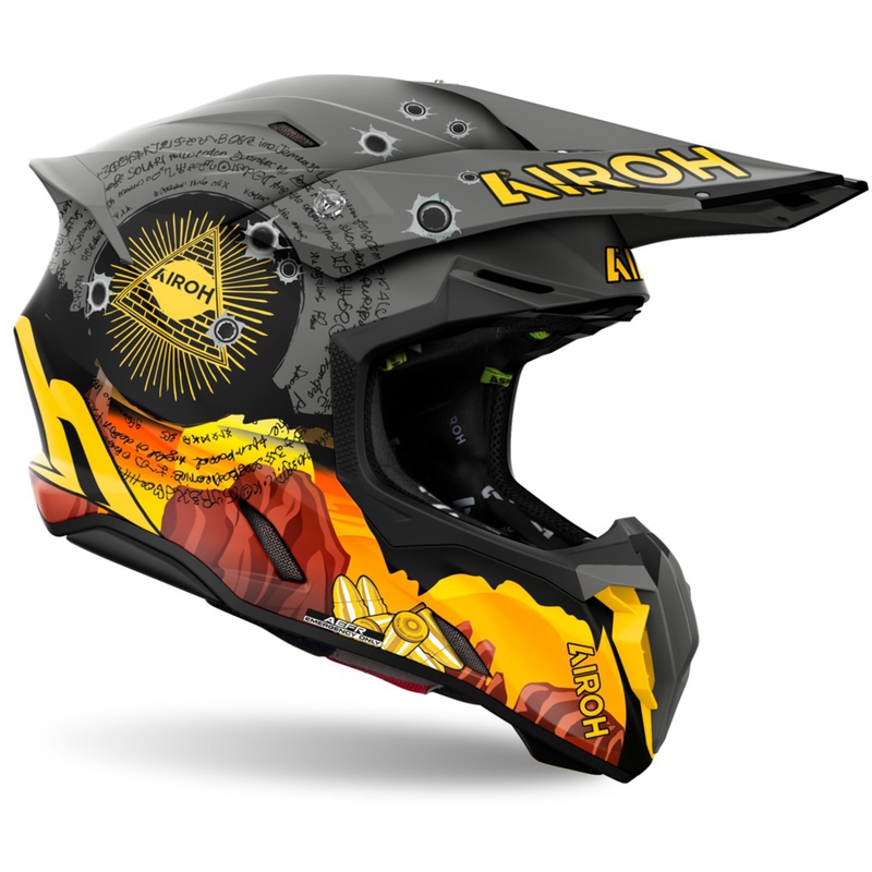 Airoh Twist 3 Adventure crosshelm grijs-geel