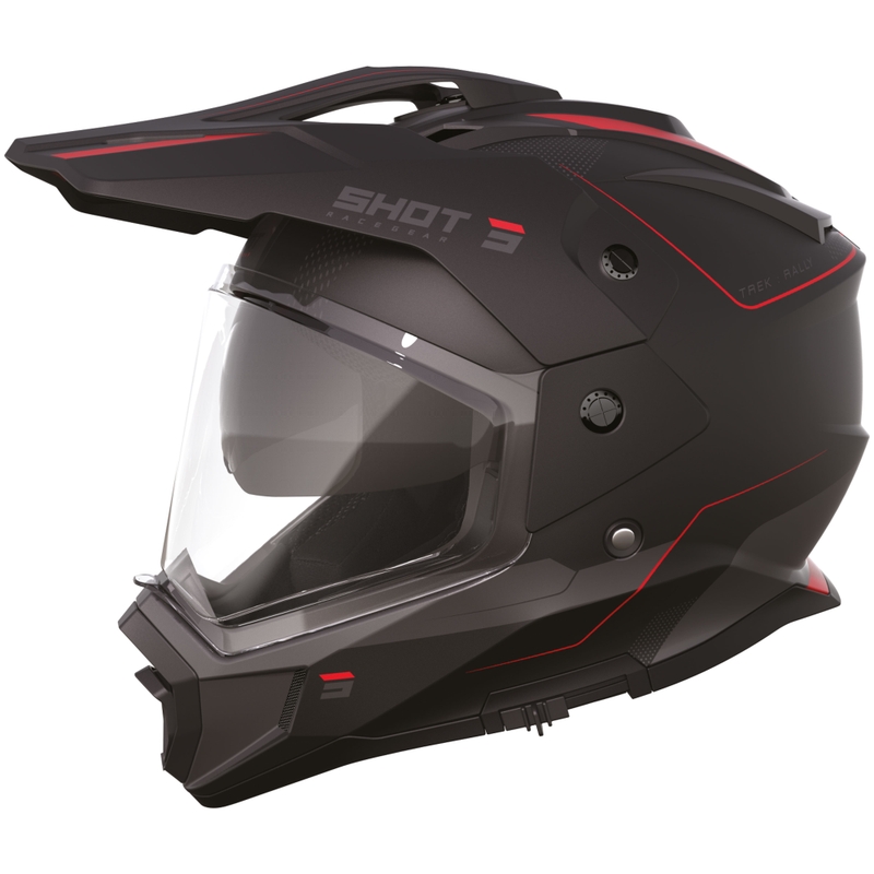 Enduro motorhelm Shot Trek Rally mat zwart-rood