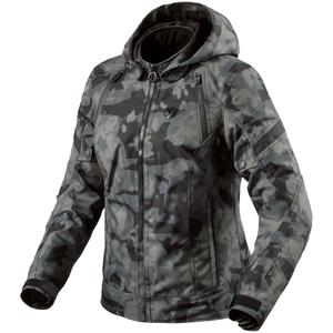 Dames Revit Flare 3 H2O camo donkergrijs motorjack