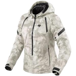 Dames Revit Flare 3 H2O camo grijs en wit motorjack