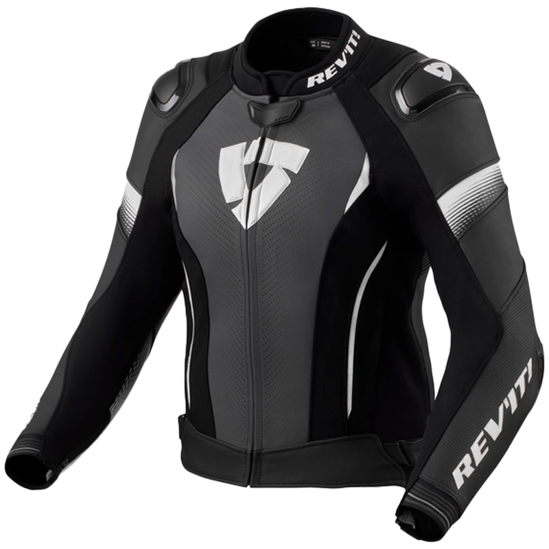Revit Xena 4 Pro zwart-wit leren motorjack voor dames