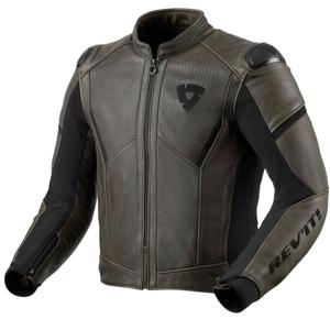 Revit Parallax Lederen Motorjas Donker Olijf