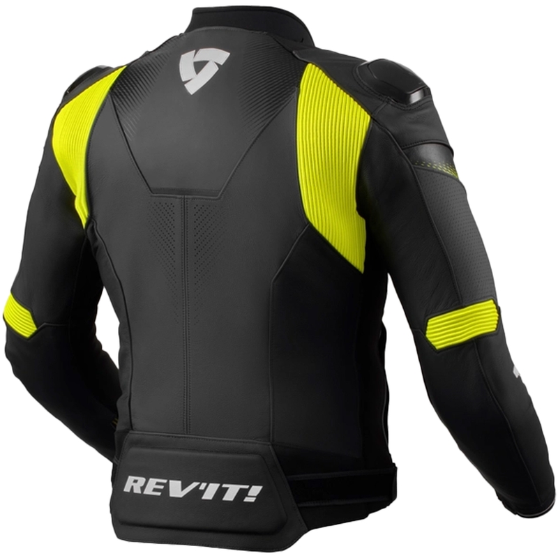 Revit Control zwart-fluo geel leren motorjack