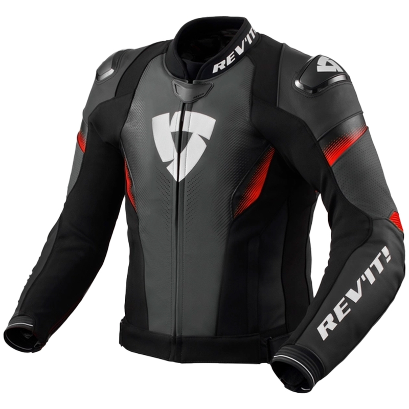 Revit Control zwart-fluorode leren motorjas