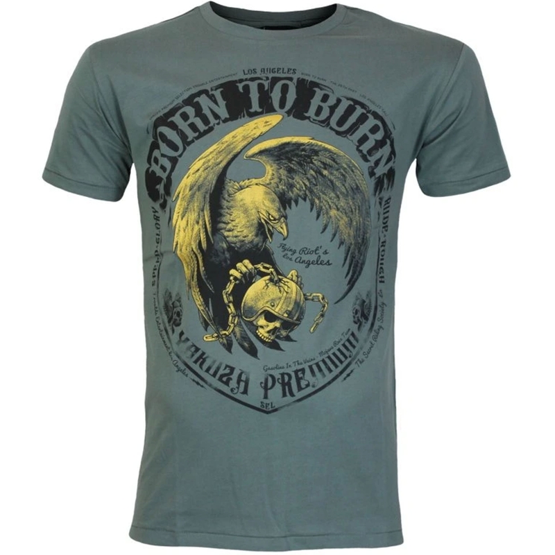 Yakuza Premium Born To Burn Flying Riots Los Angeles T-shirt olijfgroen