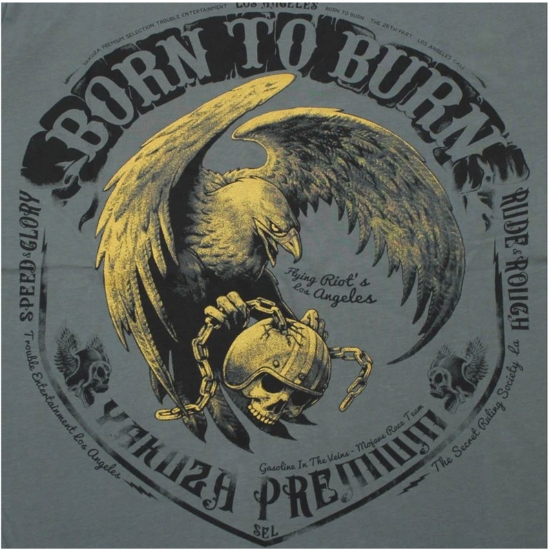 Yakuza Premium Born To Burn Flying Riots Los Angeles T-shirt olijfgroen