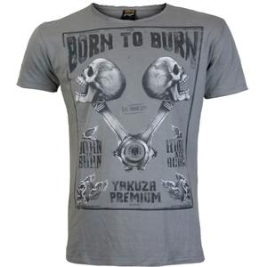 Yakuza Premium Rude and Rough Born to Burn T-shirt - Los Angeles grijs