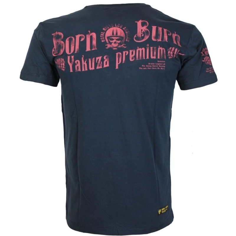 Yakuza Premium Hell Rider T-shirt - Born to Burn donkerblauw