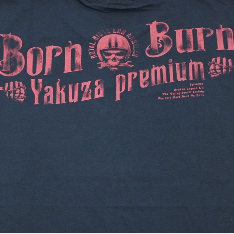 Yakuza Premium Hell Rider T-shirt - Born to Burn donkerblauw