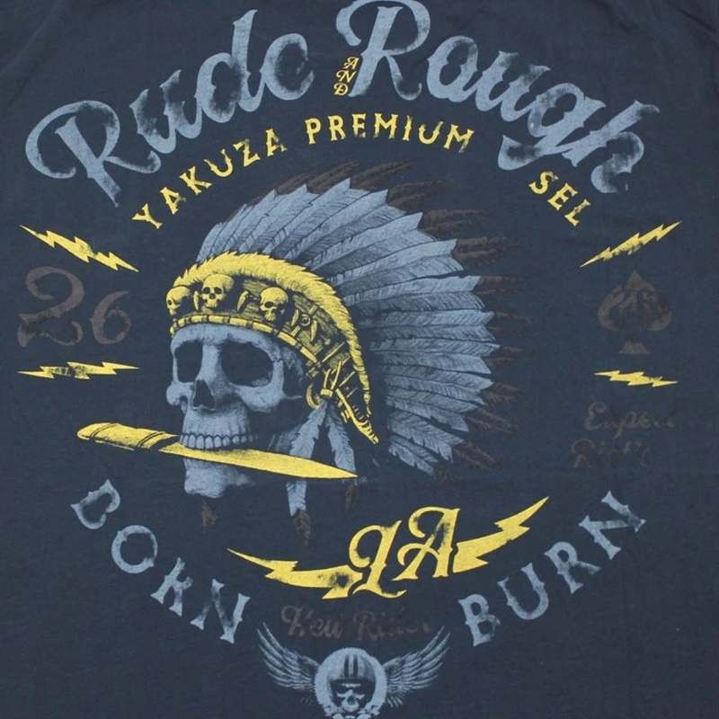 Yakuza Premium Rude and Rough T-shirt - Los Angeles donkerblauw