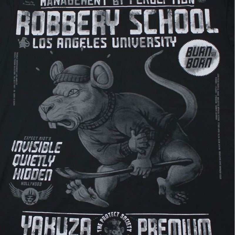 Yakuza Premium Robbery School T-shirt - Los Angeles zwart
