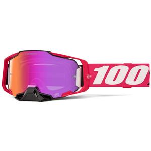 Motorcrossbril 100% Armega Kloug met zilverkleurig plexiglas HIPER