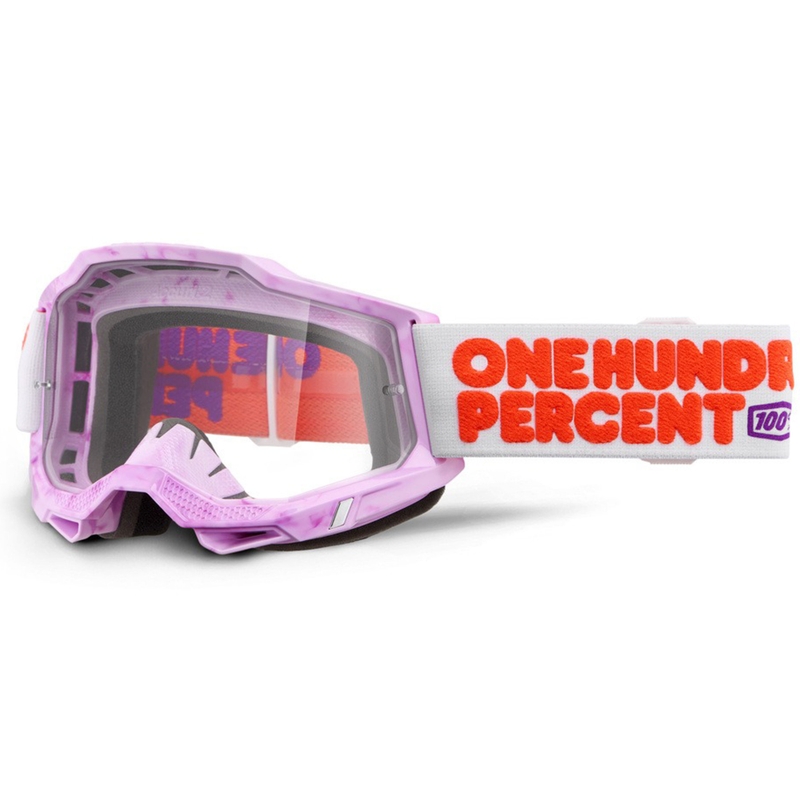 100% Accuri 2 Hundreds motorcrossbril met helder plexiglas