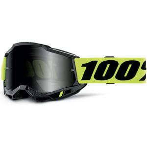 Motorcrossbril 100% Accuri 2 Sand fluo geel met gerookt plexiglas