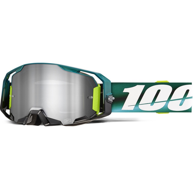 100% ARmatic Polarity motorcrossbril met zilverkleurig plexiglas